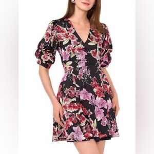1. State Black Dress with Hot Pink Floral Design(NWOT)
